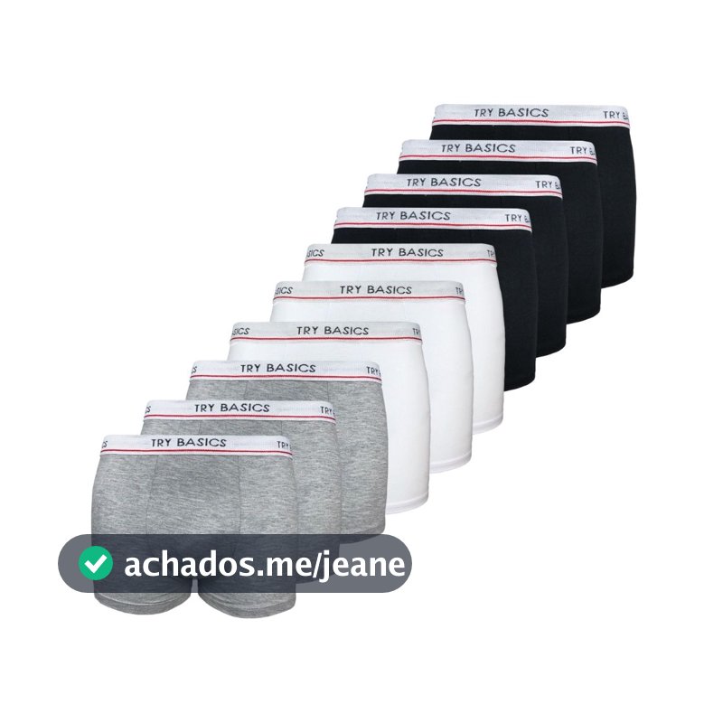 Kit 10 Cuecas Boxer Infantil Box Algodão Cotton New Basic Conforto Promoção