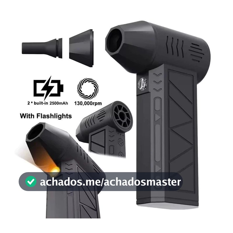 Soprador de Ar Turbo Sem Fio 130000RPM Portátil Recarregável Alta Potência