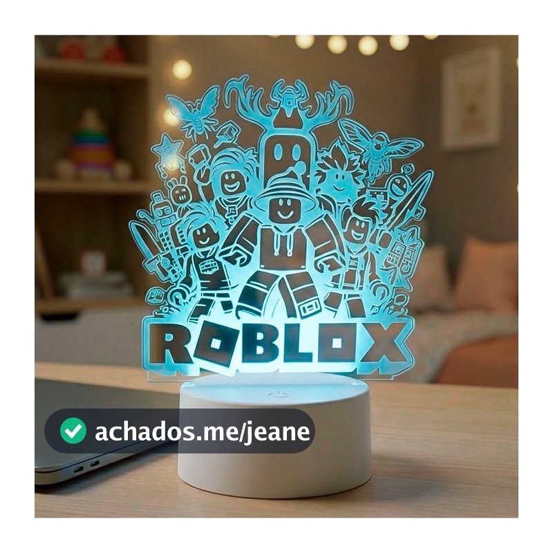 Luminária LED Gamer Personalizada em Acrílico 7 Cores com Cabo USB
