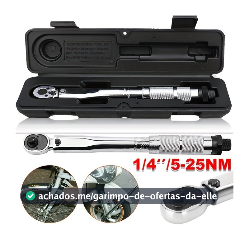 TORQUIMETRO DE ESTALO MINI P/ SOQUETE 1/4 5-25 Nm 0,5kg A 2,5kg