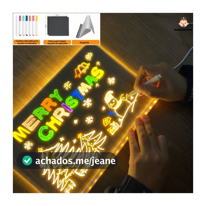 Luminária Led Escrever De Caneta Lousa Quadro Mesa Anotações