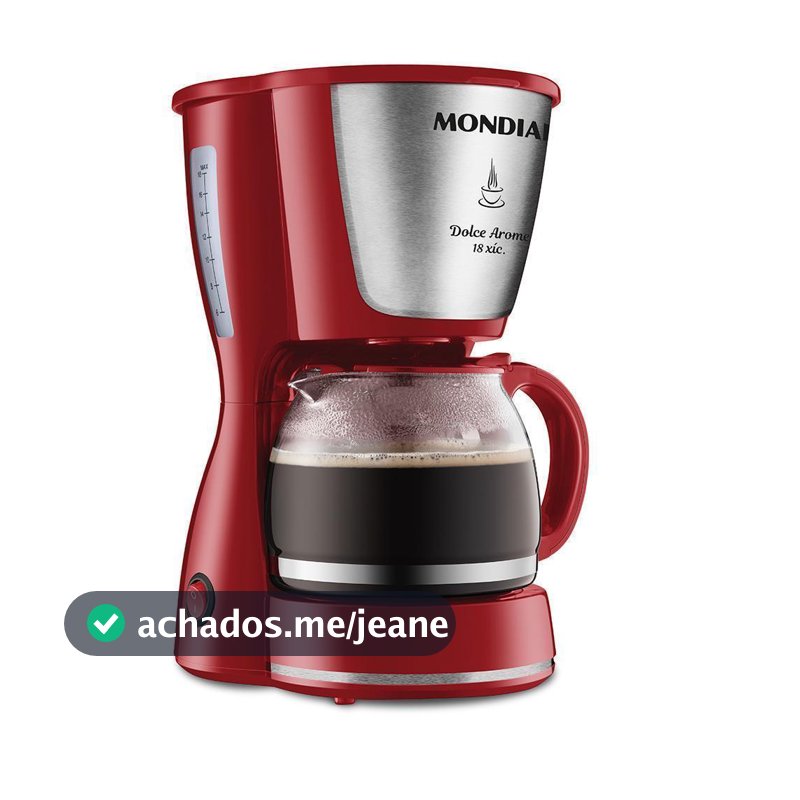 Cafeteira Elétrica 18 Xícaras Mondial Dolce Arome C-35 Vermelha e Prata 127V
