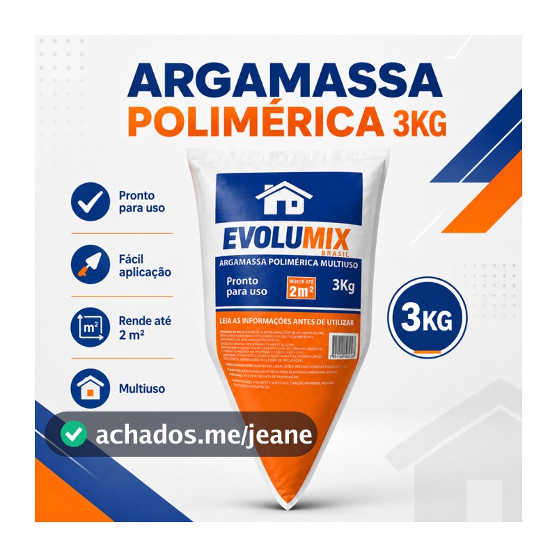 Argamassa Polimérica Evolumix 3kg Bisnaga Cola Lajota Rende Mais Construção Casas