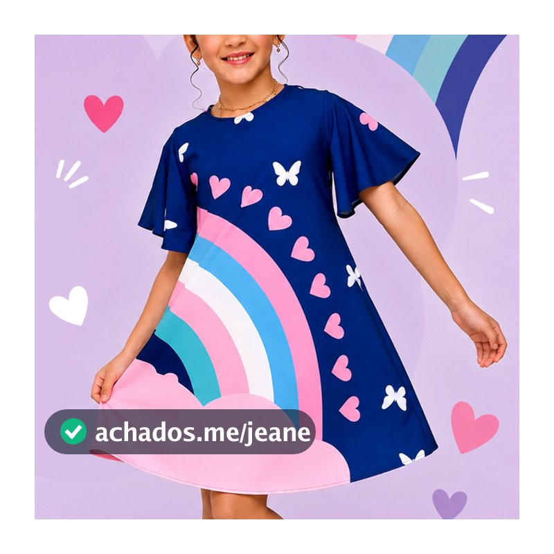 Vestido Infantil Menina Manga Curta Floral Confortável Moda Infantil Lançamento Exclusivo 4 a 12 Anos