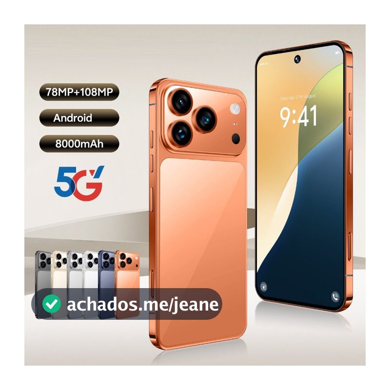 Smartphone 4G/5G De Alta Qualidade Com Memória De 6.7 Polegadas 8GB + 256GB Bateria 8000mAh Android 14.0
