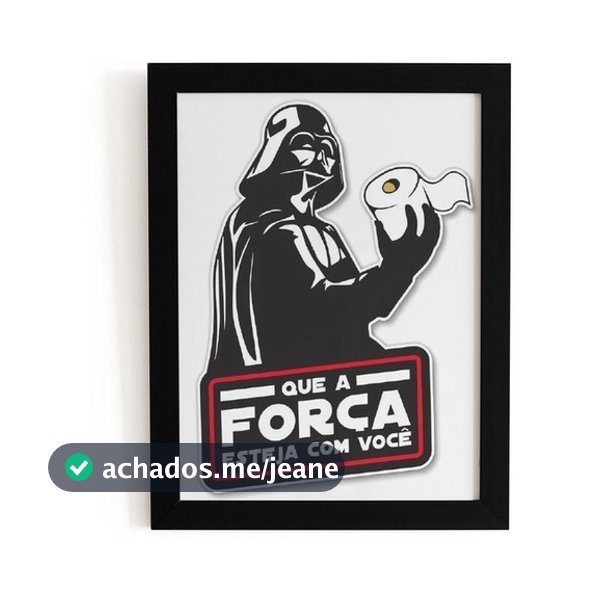 quadro decorativo star wars que a força esteja com vocÊ  20x30 alta qualidade 4k