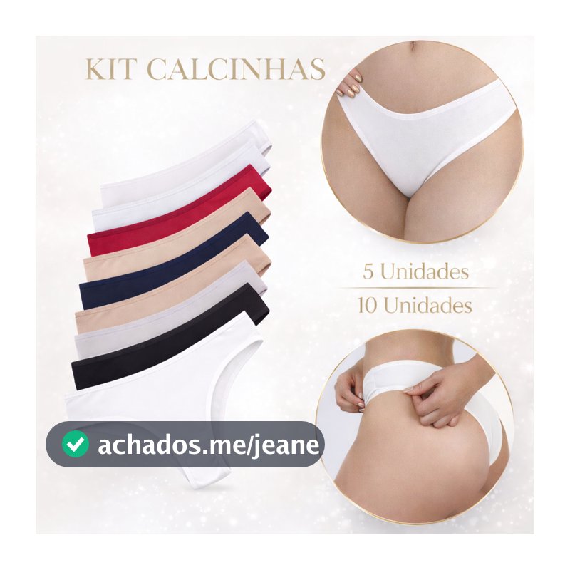 Kit Calcinha Feminina, Tanga Adulto Micro Fibra do P ao G.