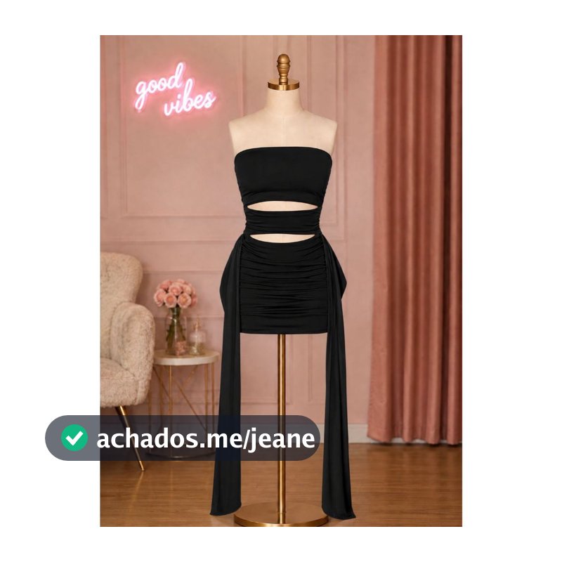 Vestido curto feminino com tirar laterais tomara que caia (SOFIA)