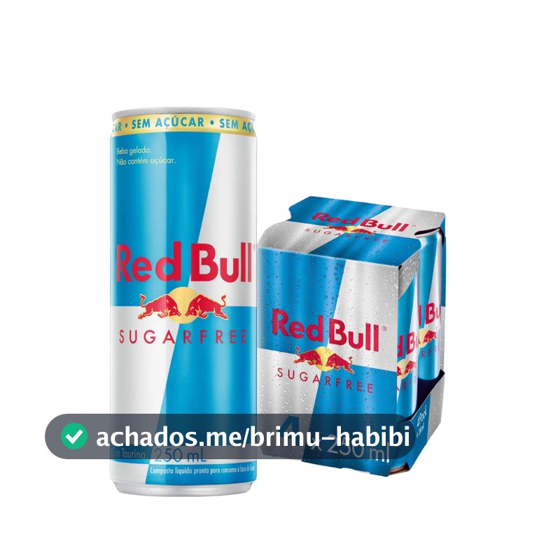 Kit com 4 Energético Red Bull Sugar Free 250ml