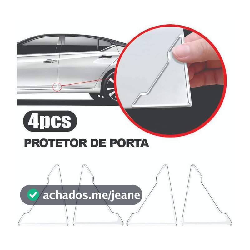 Protetor Canto Porta Triangular Universal Resinado 3D Alto Relevo 4 Peças 3128