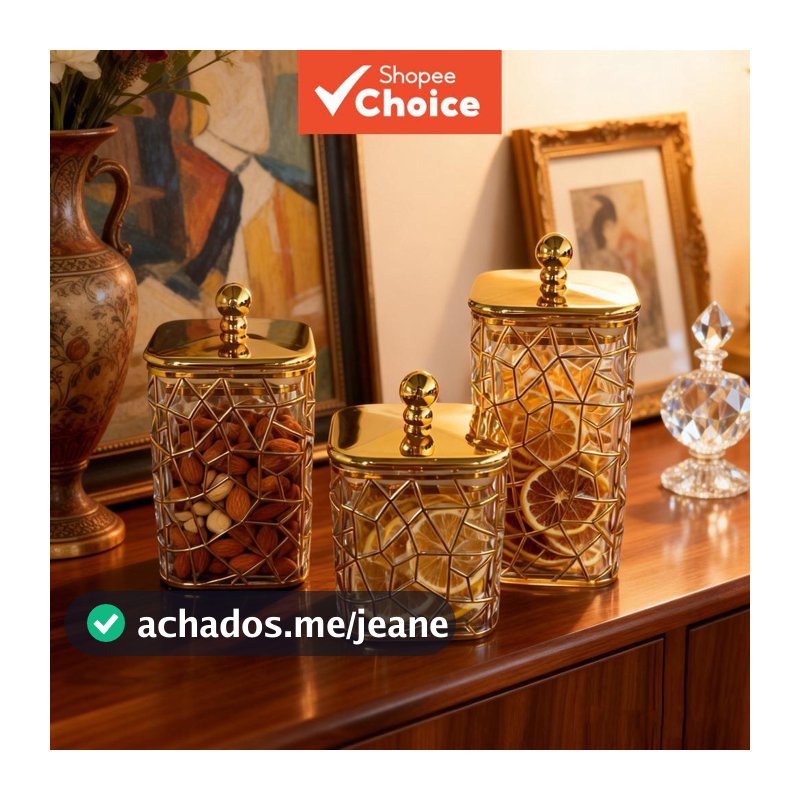 Conjunto de Latas Plásticas Quadradas Vintage Européias, Pote Selado para Alimentos para Nozes, Petiscos, Café, Chá,