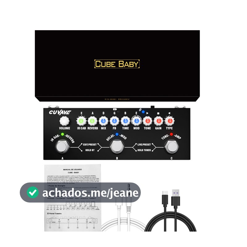 Cuvave Cube BEBÉ Portátil Multi Efeitos Pedal Para Guitarra Acústica Elétrica Gravação Interface Áudio Função Cuvave
