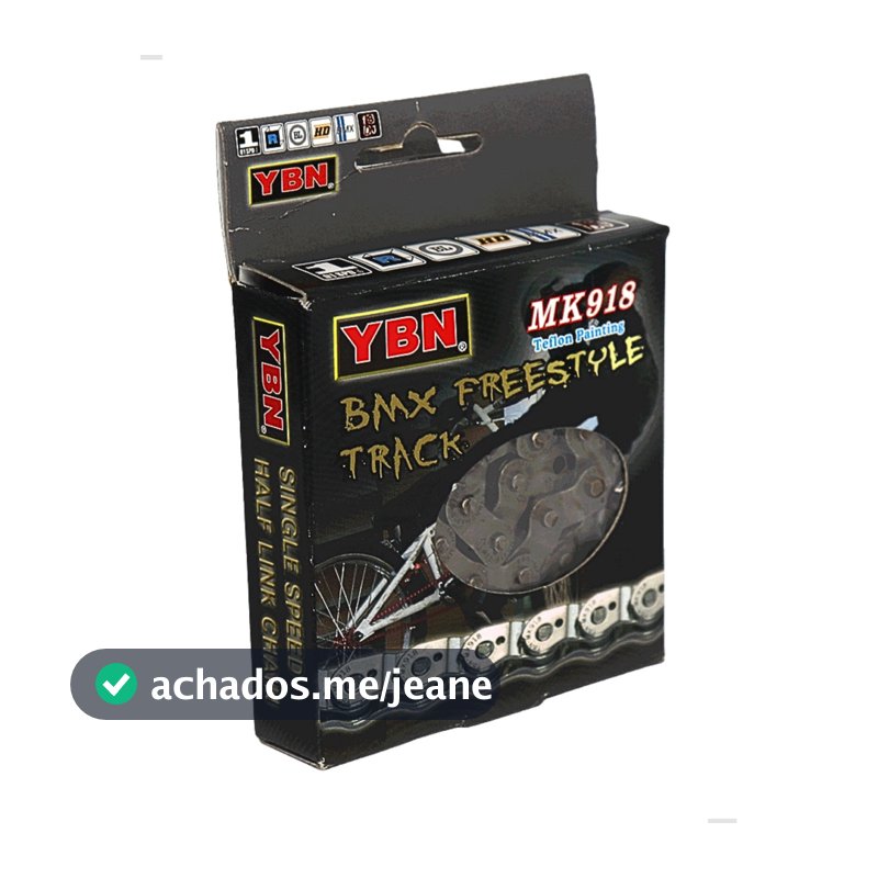 Corrente Grossa Freeride BMX Half-Link 1/2x1/8x102L Cinza Yaban MK918 Meio elo Single Fixa Freestyle