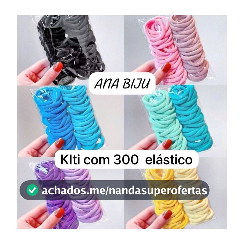 Kit 300 Xuxinha Elástico de Cabelo Xuxinha Criança Adulto Rabicó 300 Unidades-Grande-GUI ANA