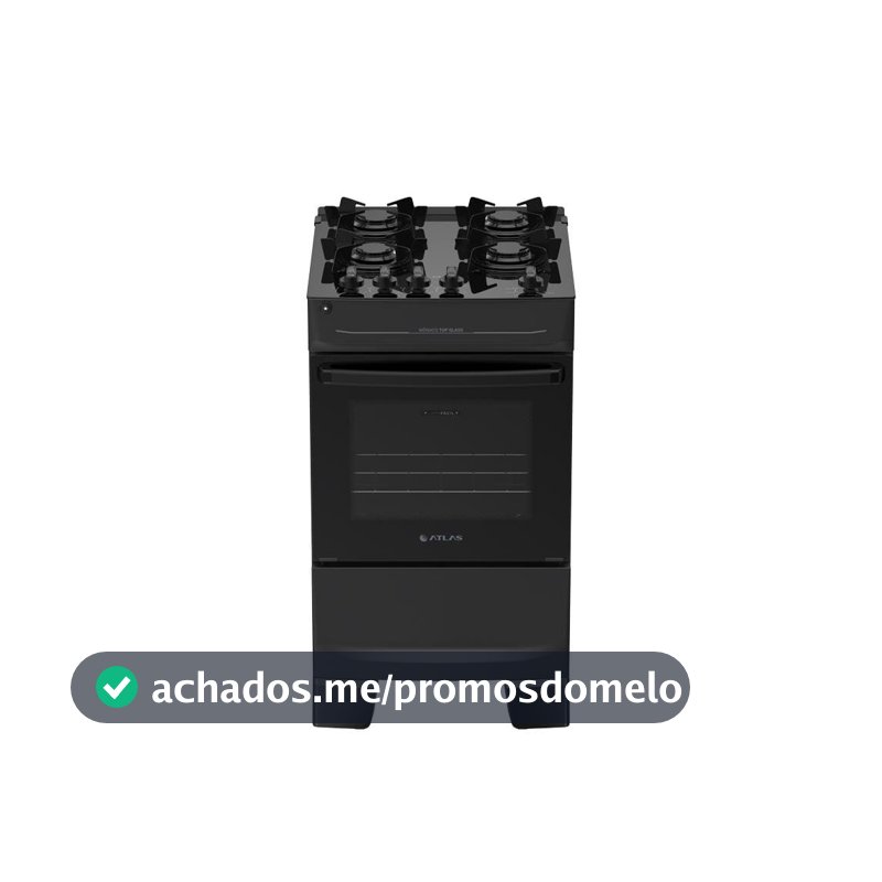 Fogão Top Glass 4 Bocas Mesa de Vidro Acendimento Automático Mônaco Atlas - Bivolt