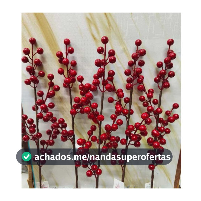 Galhos Azevinho Cereja De Artificial Para Decoração Natalina - 6701