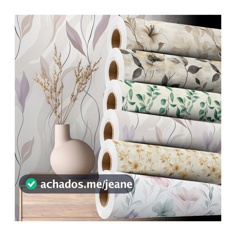 Papel de Parede Floral Autocolante Vinilico Lavável Diversos Modelos 5 Metros