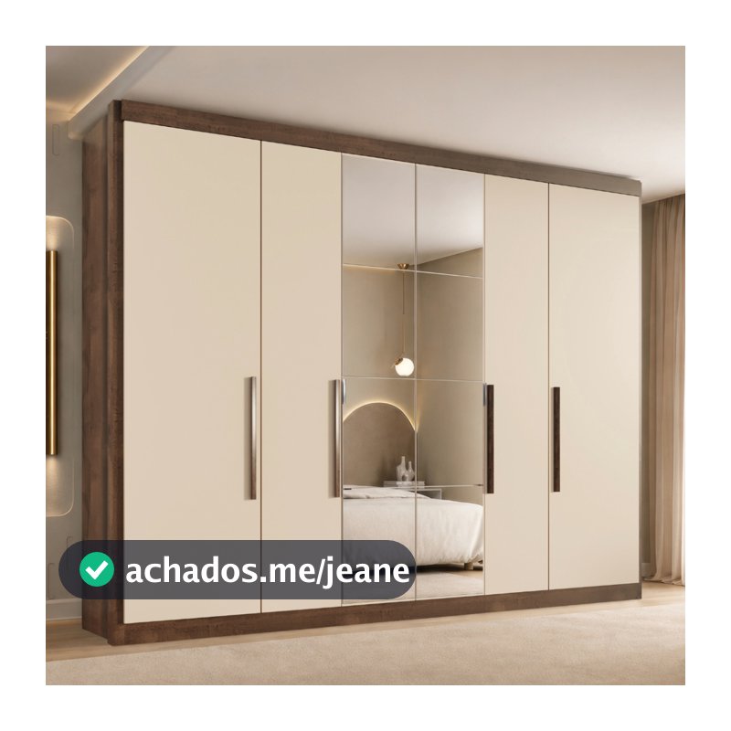 Guarda Roupa Casal Valencia 6 Portas 6 Gavetas C/ Espelho