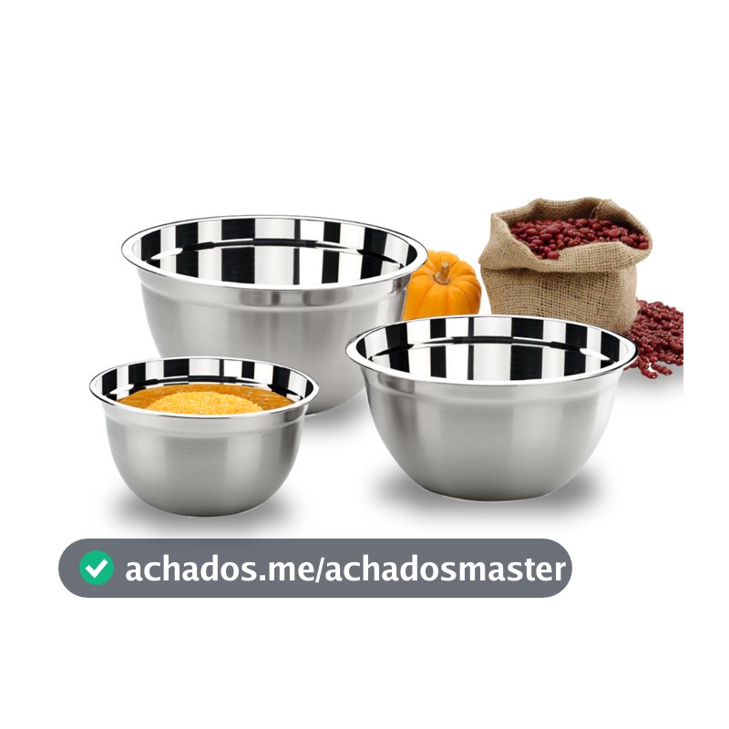 Conjunto De Tigelas Brinox Suprema 3 Peças Aço Inox