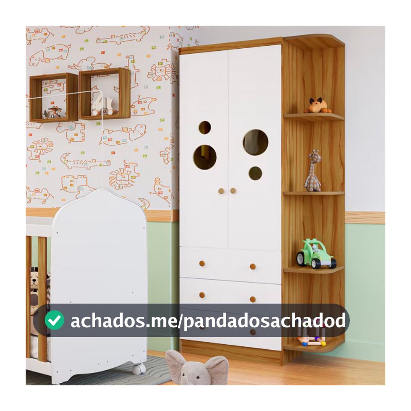 Guarda Roupa Infantil Duda Plus 02 Portas Peroba Móveis