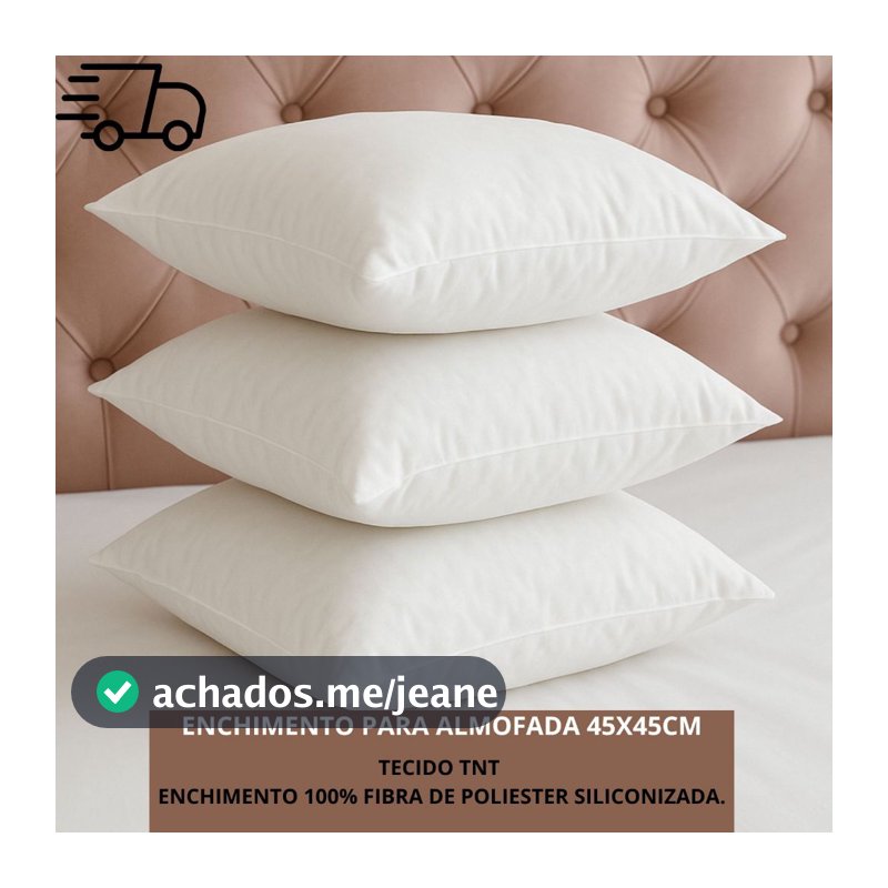 Kit até 4 Unidades Enchimento Almofada Refil 45x45 Antibacteriano Premium Luxo Cama