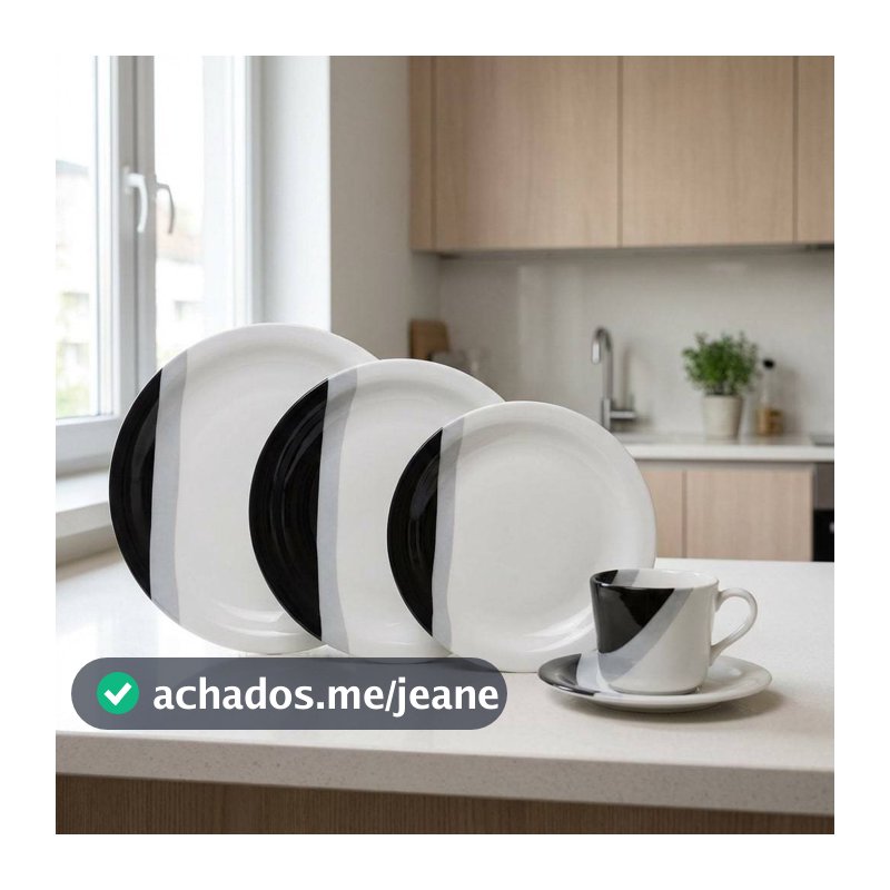 Jogo De Jantar Cerâmica Completo Pratos E Xícaras 10 Ou 20 Peças Moderno Resistente