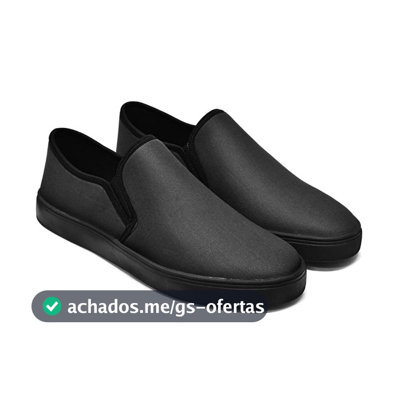 Tênis Iate Masculino Slip On Preto Estiloso Leve Macio Fácil de Usar Na Moda Conforto