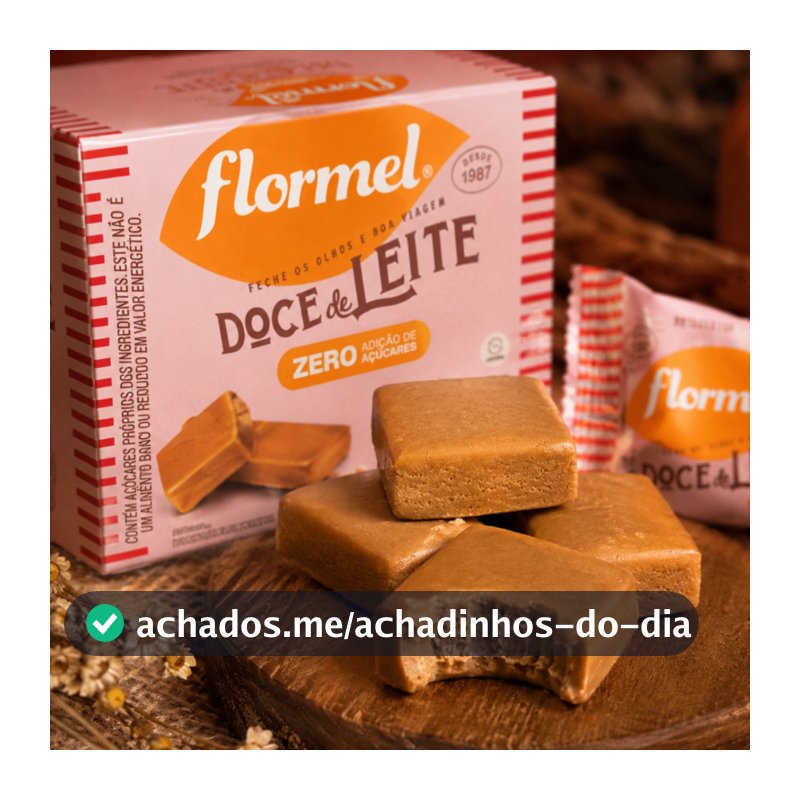 Caixa 24 unid Doce De Leite Zero Açúcar Saudável Sem Gluten Flormel 20 g