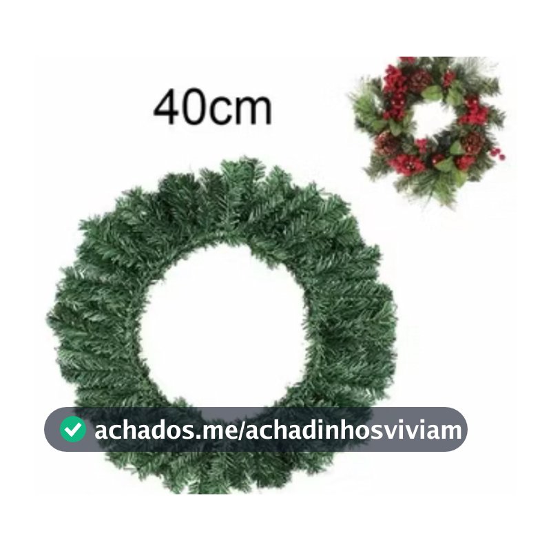 Guirlanda Natal 40cm Crua Sem Enfeites Monte sua Decoração Natalina Fim de Ano