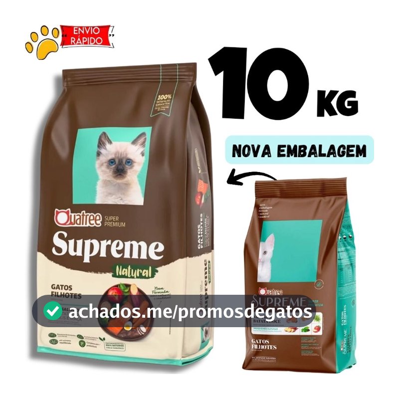 Ração para Gatos Filhotes 10,1kg Quatree Supreme Super Premium Salmão & Batata Doce