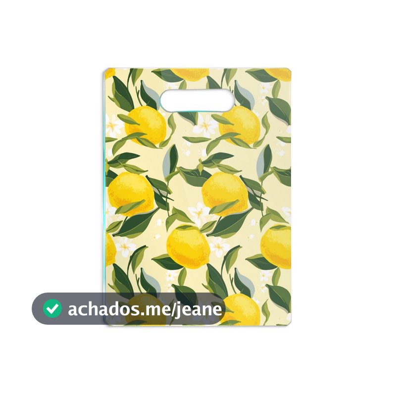 Tábua de Carne de Vidro 35x25 - Limão Siciliano - Verde