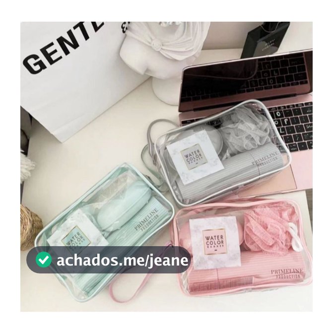 5 Peças Kit de Viagem Com Bolsa Porta Escova Pente Saboneteira e Ducha Compacto Para Viagem