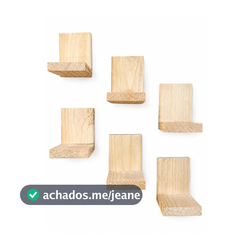 Mini Prateleiras Suporte de Madeira decorativa estante suspensa nicho de parede suporte de madeira pinus 6 UN