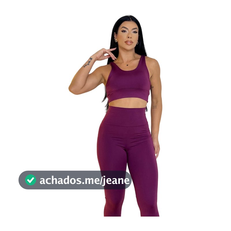 Conjunto Fitness Confortável De Academia Calça E Top Cropped