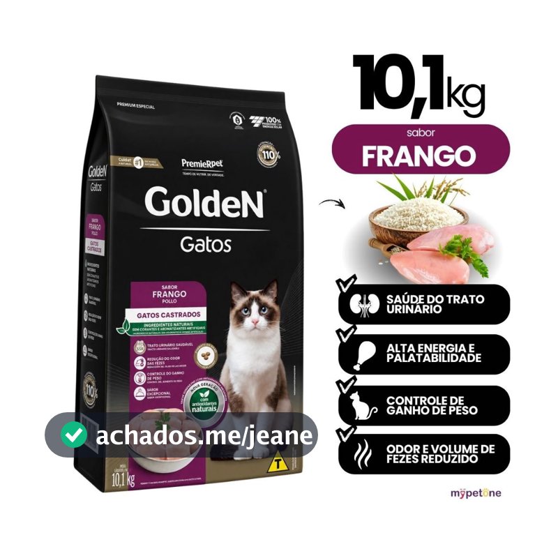 Ração Golden Fórmula Gatos Castrados Sabor Frango 10,1kg