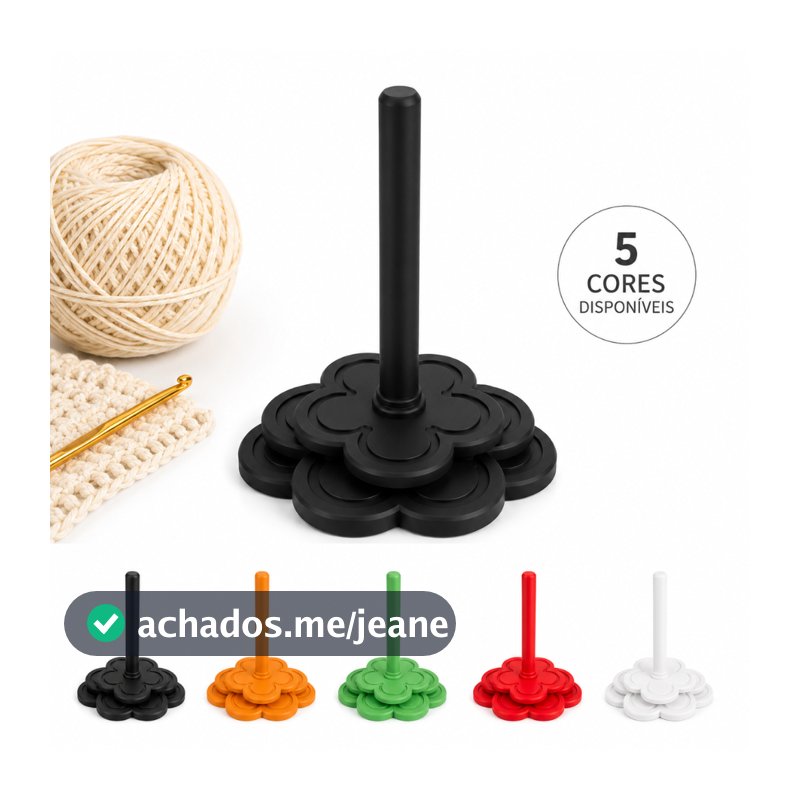 Suporte de Linha Porta Novelo para Crochê Tricô Giratório Desmontável Suporta Barbante até 1kg