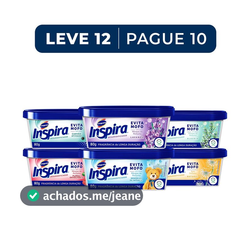 Kit 12 unidades Antimofo Inspira 80g
