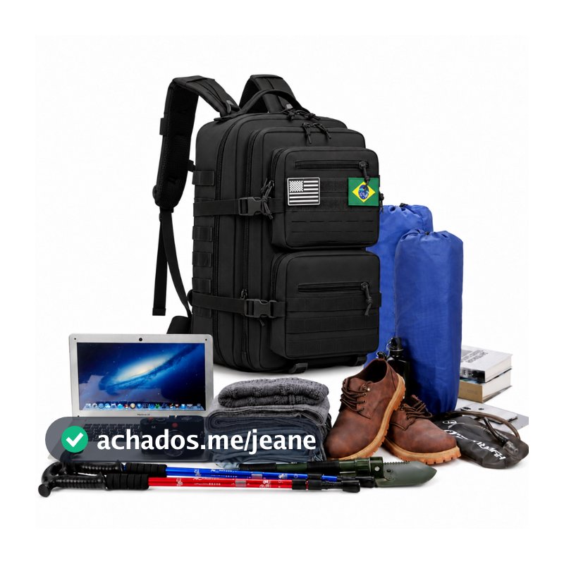 Mochila Tática 50L Grande Capacidade com Múltiplos Bolsos para Viagem Camping Trilha e Trabalho