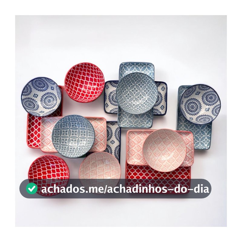 Conjunto de Prato e Bowl Tigela Cumbuca de Cerâmica Mesa
