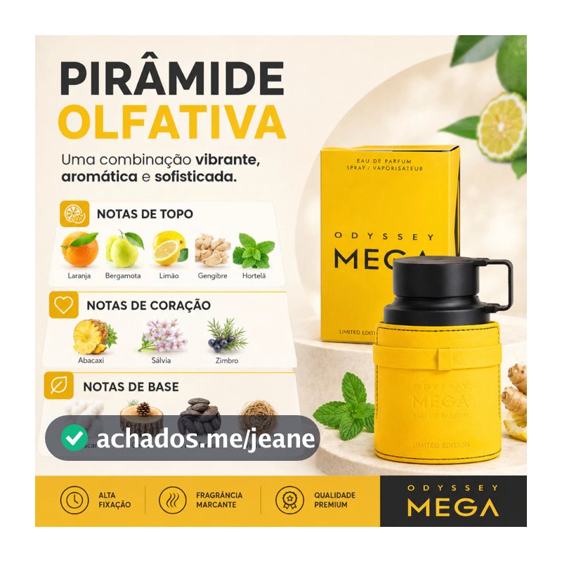Perfume Árabe Armaf Odyssey Mega Sky Perfume Masculino 100ml Deo Parfum Alta Fixação Original Lacrado
