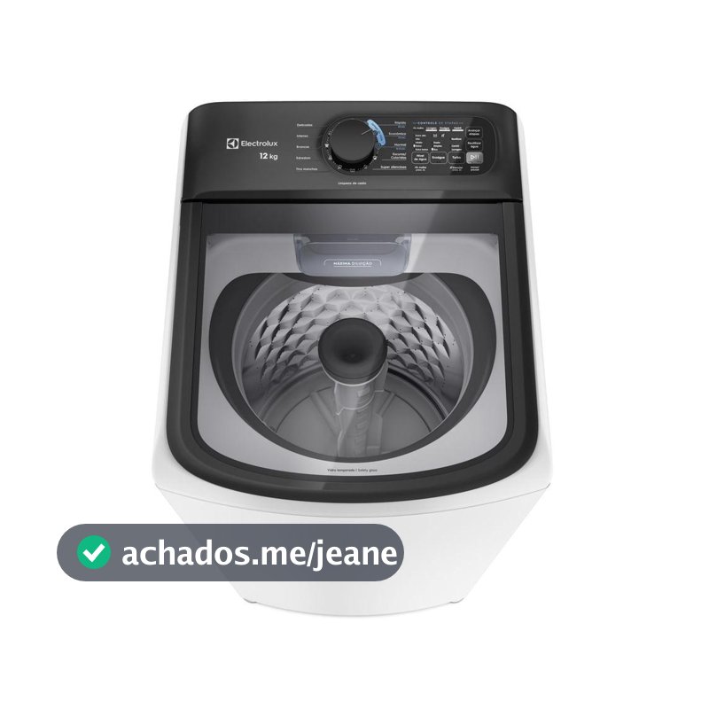 Máquina de Lavar Electrolux Efficient 12kg Branca Compacta, Econômica e Pré-diluição (LET12)