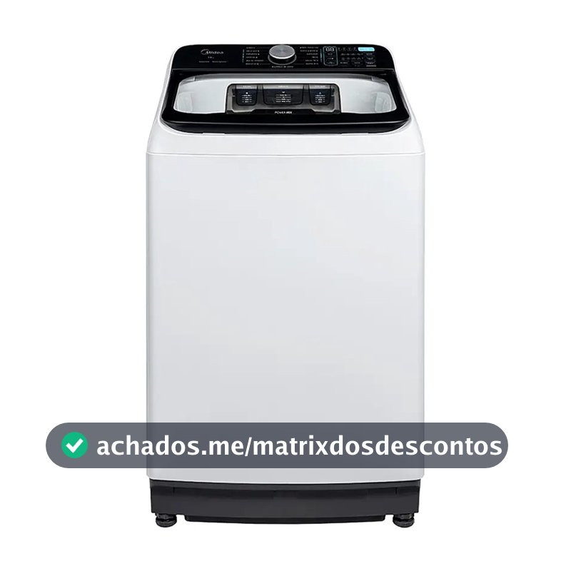 Máquina de Lavar MA512W140A/WK 14kg Automática Wave Agitador Midea