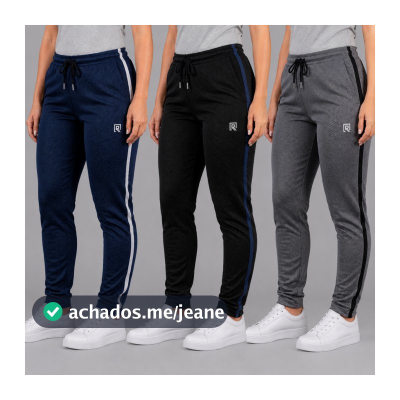 Kit 3 Calças Feminina Dry Fit Slim Academia Treino Corrida Fitness Esportiva Confortável Casual Dia a Dia Trabalho