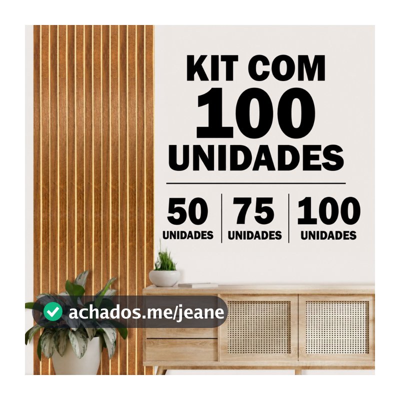 Envio Mesmo Dia Kit com até 100 Placas Ripado Selecione a Quantidade Revestimento MDF 45x11cm Decorativo Moderno Parede