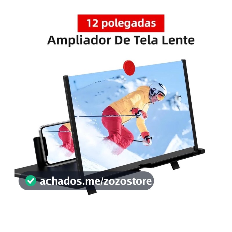 Ampliador de Tela para Celular 12 Polegadas, Lupa Aumentadora Dobrável para Filmes e Vídeos