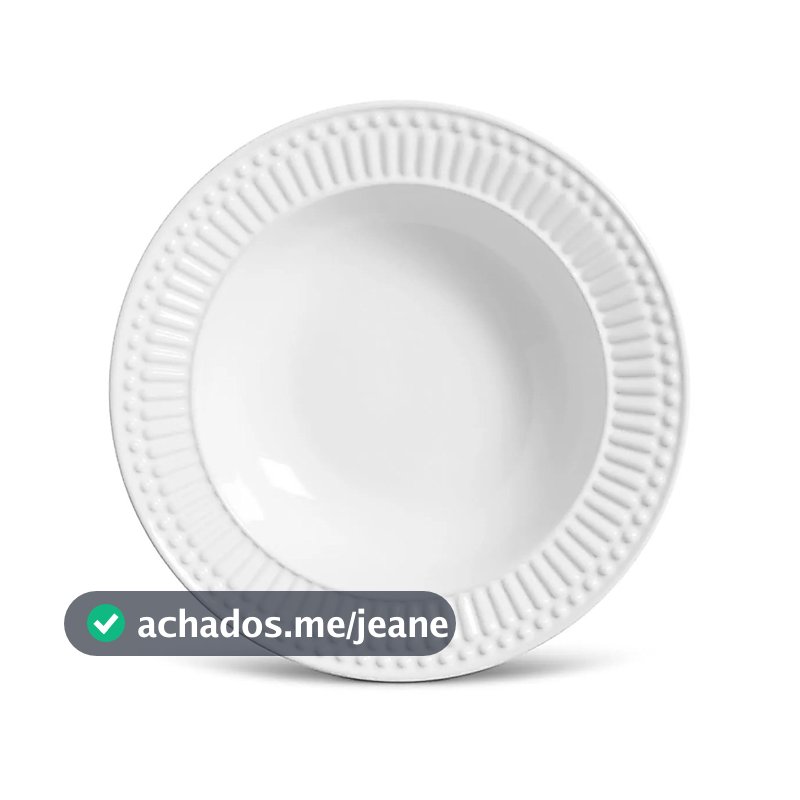Conjunto Prato Fundo Roma Branco 4 Peças 2ª Linha Porto Brasil