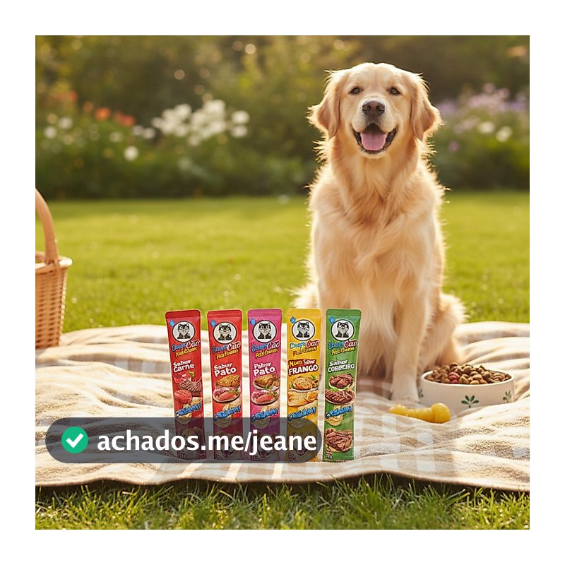Kit 4 ChupsCao Pate Cream Suplemento Para Cão Sabores Patos, Carne, Cordeiro e Frango
