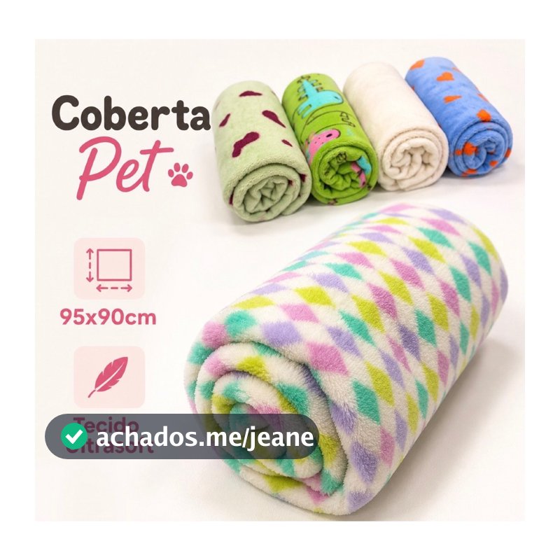 Cobertor PET 95X90CM - Coberta para Cachorros, Gatos, Cães - Manta Fofinha