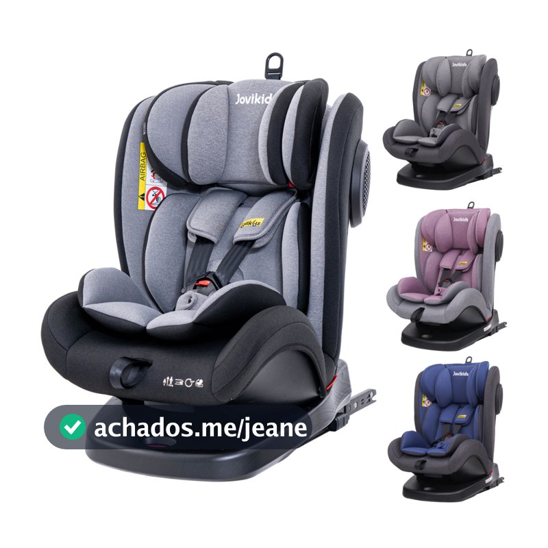 Cadeirinha de Carro Bebe Conforto 0 a 36kg ISOFIX e Top Tether Ergonômico 360 Graus Jovikids