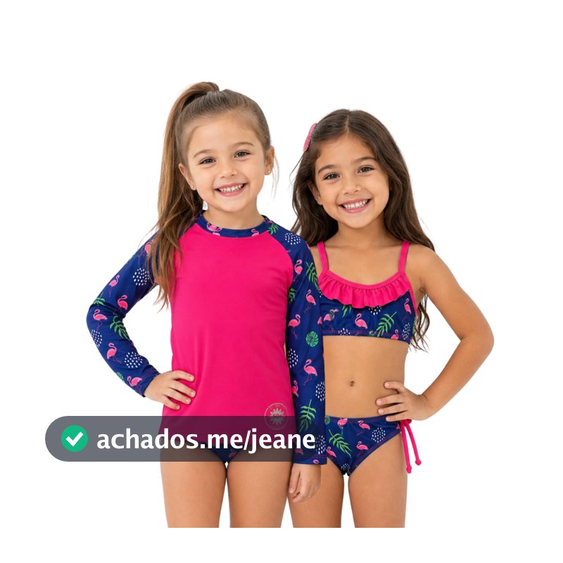 Conjunto 3 Peças Camisa + biquíni Moda Praia/piscina infantil/juvenil 2 ao 16 Anos Confortável